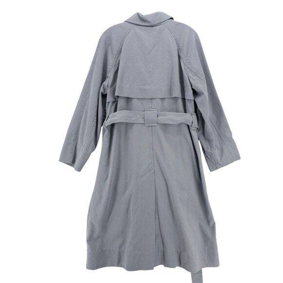 EVERLANE Gray Gathered Trench Coat Belted Size LARGE - Picture 3 of 7